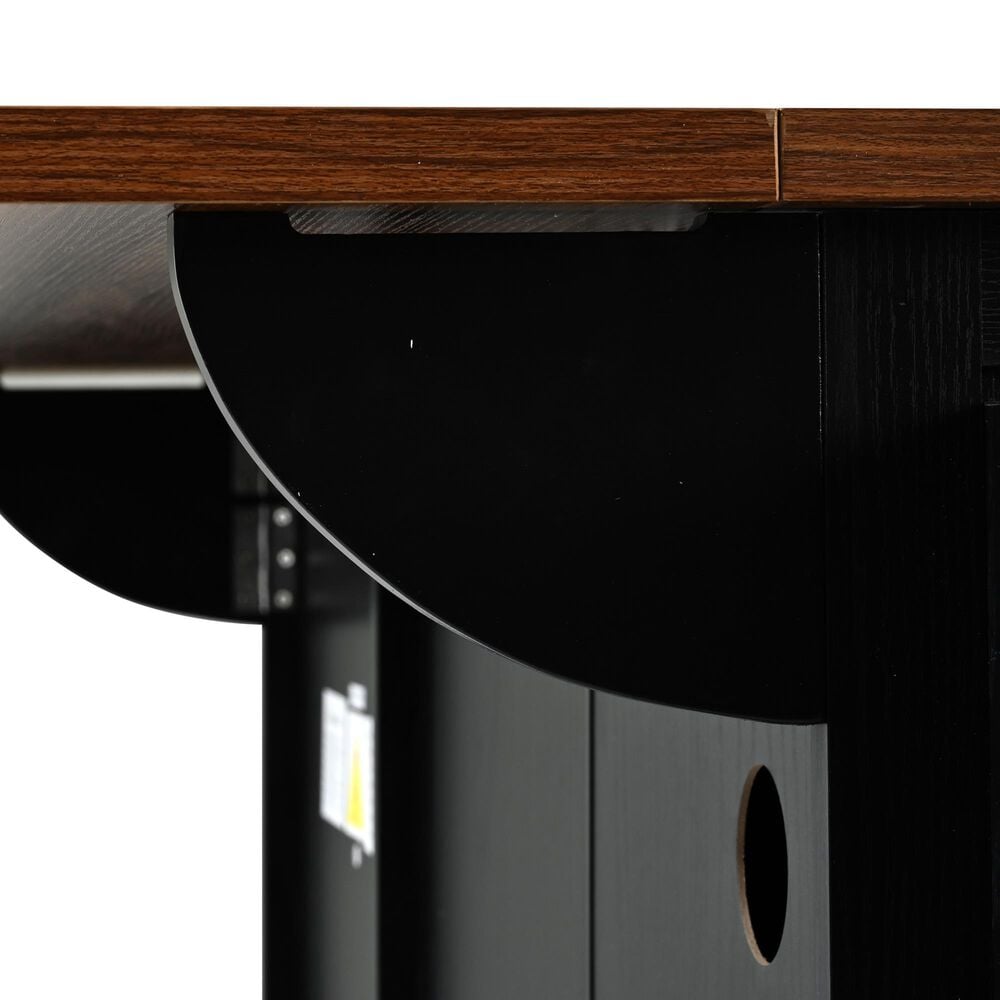 HOMLUX 55" Farmhouse Kitchen Island with Power Outlet in Black, , large
