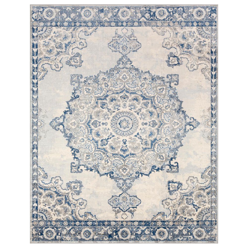 Surya Monaco MOC-2303 7'9" x 10'3" Navy, Gray, Cream and Khaki Area Rug, , large