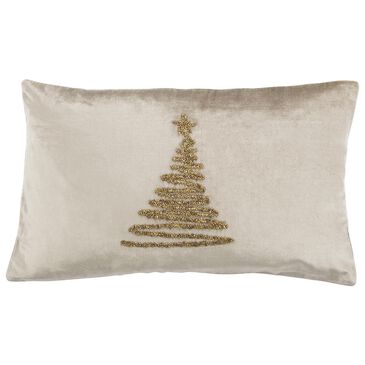 Safavieh Enchanted Evergreen Pillow in Beige/Gold, , large