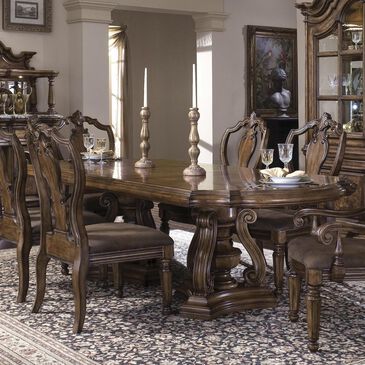 Chapel Hill San Mateo Double Pedestal Dining Table in Rich Cherry - Table Only, , large