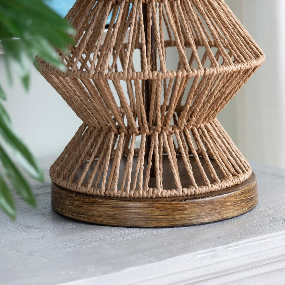 Crestview Collection Adler Turreted Woven Table Lamp in Natural, , large
