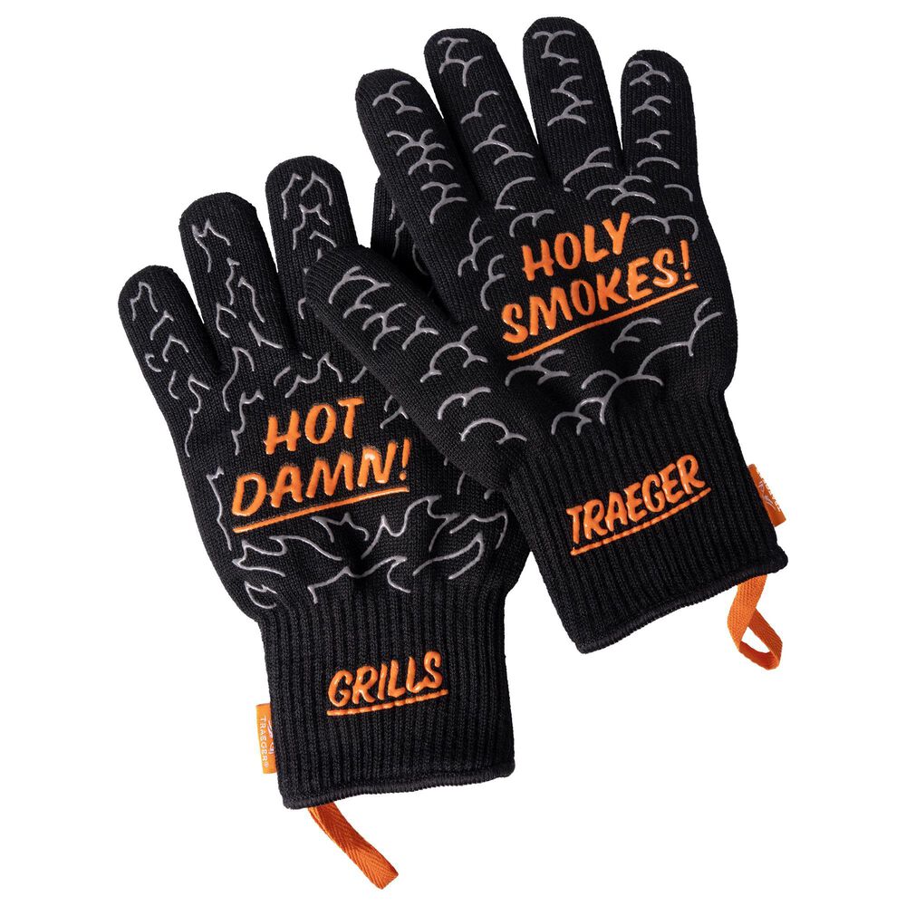 Traeger Grills Heat Resistant BBQ Grilling Mitts with Silicone Grip in Black, , large