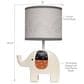 Lambs and Ivy Patchwork Jungle Elephant Lamp with Bulb in Cream, , large