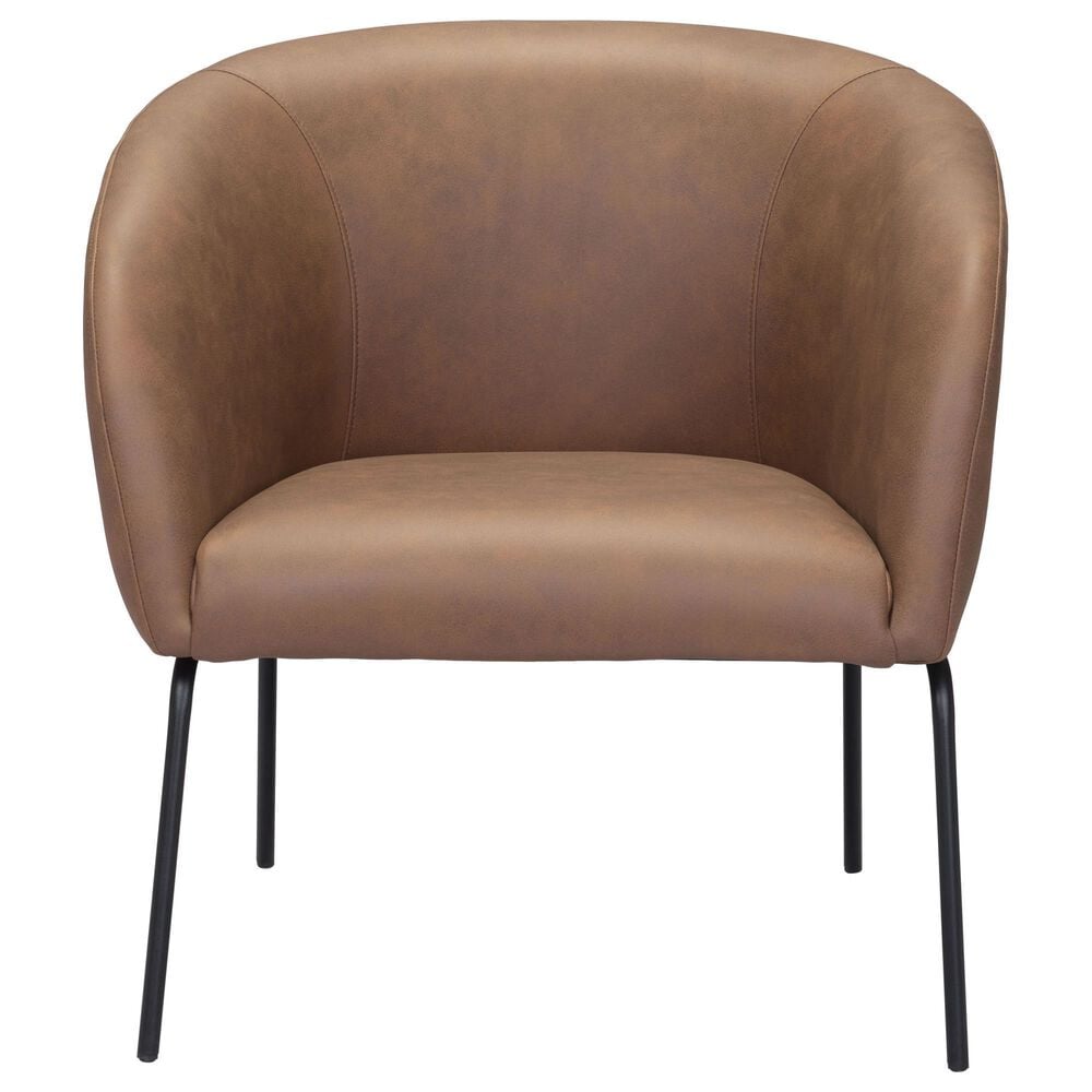 Zuo Modern Quinten Accent Chair in Vintage Brown and Gold, , large