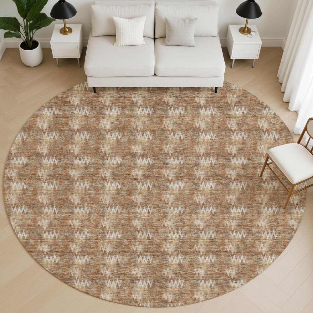 Dalyn Rug Company Soft Essentials Chevron Paprika 8' Round Area Rug, , large