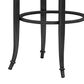 Armen Living Torres Bar Height Stool with Night Life Blue Upholstery in Antique Pewter, , large
