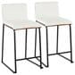 Lumisource Mason Mara Counter Stool with White Cushion in Black and Walnut (Set of 2), , large