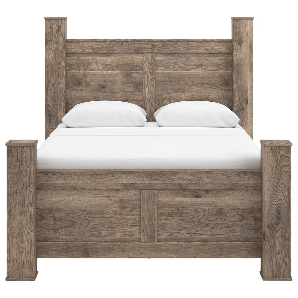Ashley Rusticott Queen Poster Bed in Brown, , large