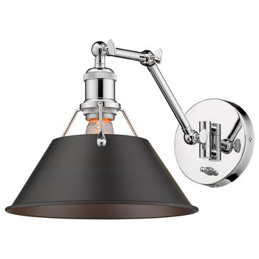 Golden Lighting Orwell 1-Light Wall Sconce in Chrome and Black, , large