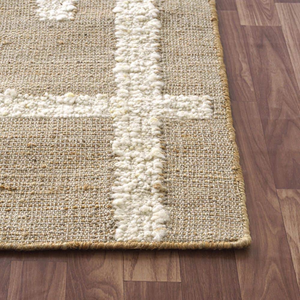 L&amp;R Resources Geoblend Geometric Natural and Ivory 10' x 14' Area Rug, , large