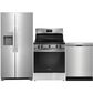 Frigidaire 3 Piece Kitchen Package with 22.3 Cu. Ft.  33" Standard Depth Side by Side Refrigerator, 30" Freestanding Electric Range, and 24" Built-In Dishwasher with MaxDry in Stainless Steel, , large