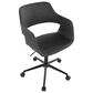 Lumisource Margarite Task Chair with Grey Faux Leather Cushion in Black, , large