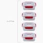 Joseph Joseph Nest Lock 8-Piece Rectangular Food Container Set in Red, , large