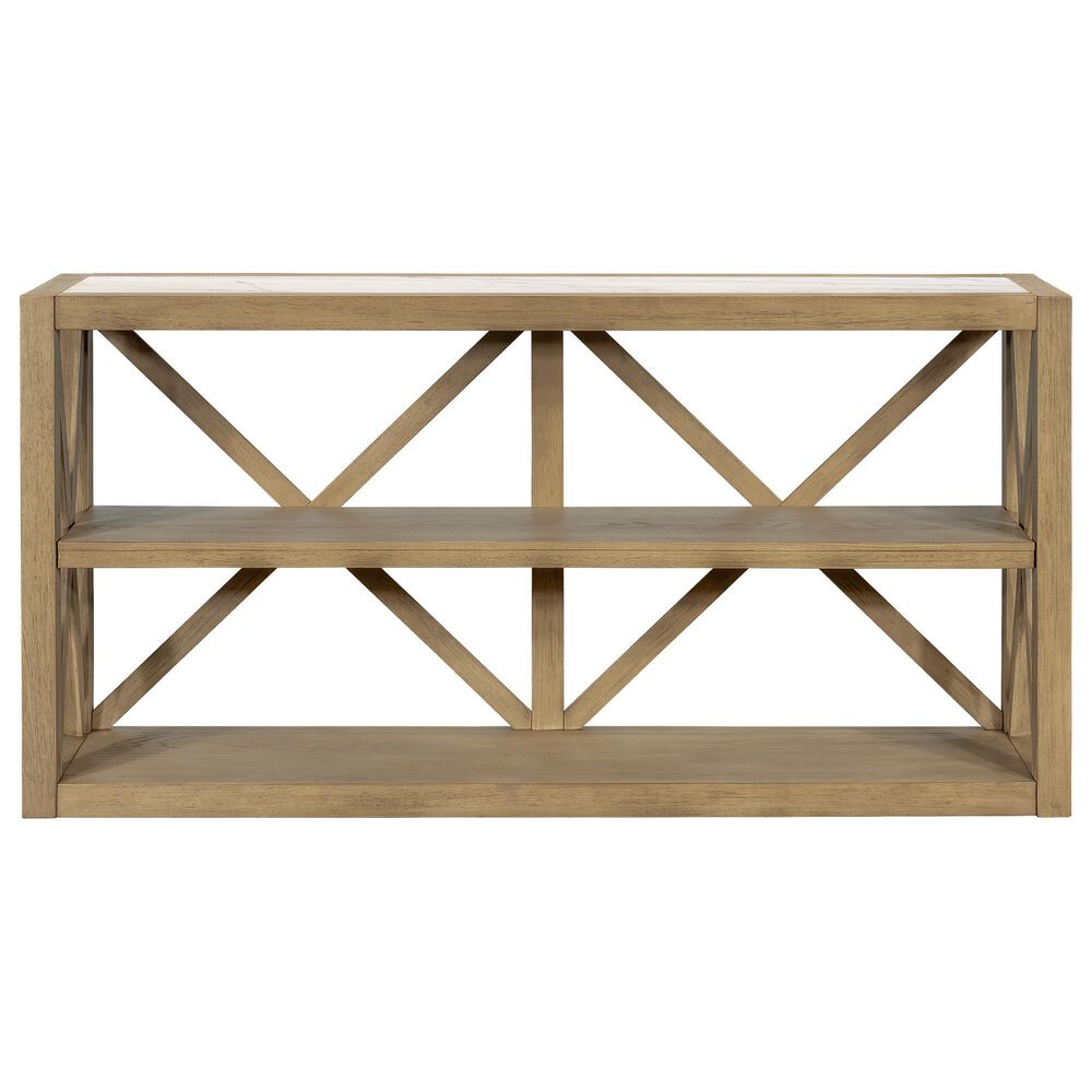 Bassett Mirror Company Holden Console Table in Rustic Blonde and White, , large