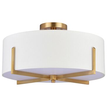 Vaxcel Surrey 4-Light Semi Flush Mount in Natural Brass, , large