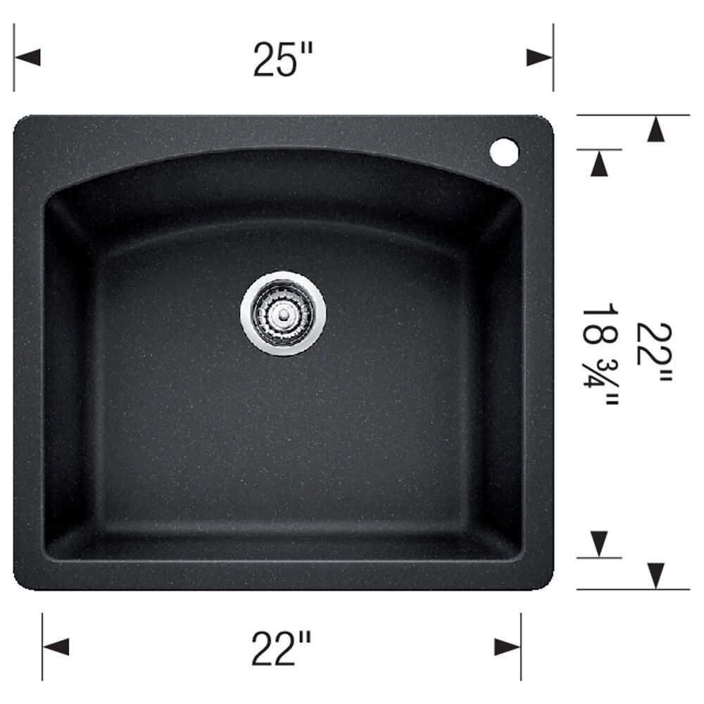 Blanco Diamond 25&quot; Single Bowl Kitchen Sink in Soft White, , large