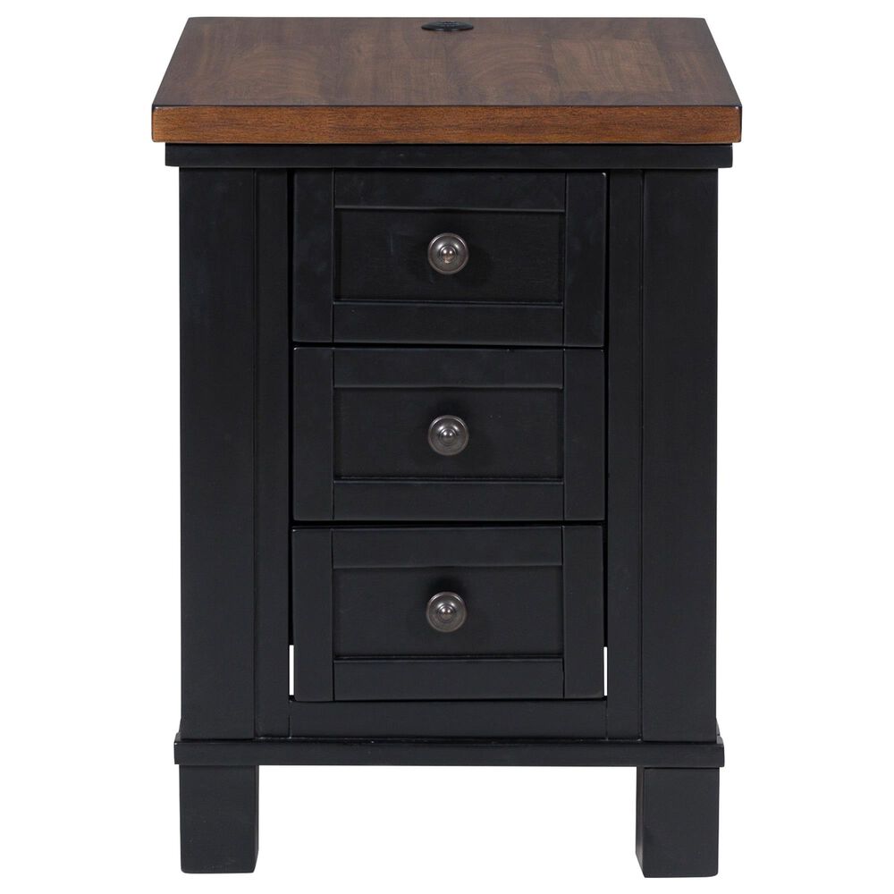 Ashley Wildenauer Chair Side End Table in Warm Satin Black and Brown, , large