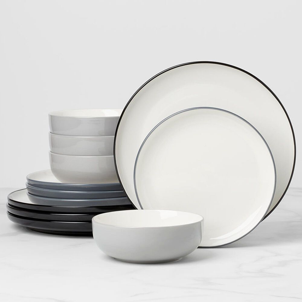 Oneida 24/7 Colors 12-Pice Dinnerware Set in Pumice, , large