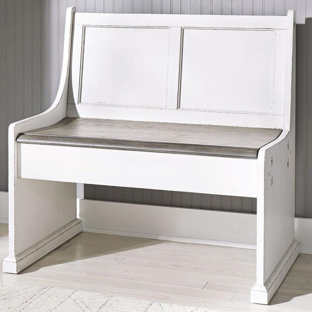 Belle Furnishings Magnolia Manor 37" Nook Bench in White, , large