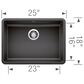 Blanco Precis 25" ADA Single Bowl Kitchen Sink in Anthracite, , large