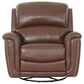 Chateau d"Ax Stationary Leather Sofa and Recliner Set in Red Brown, , large