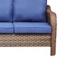 Sunwell Garden 6-Piece Patio Chat Set Two Ottomans in Navy, , large