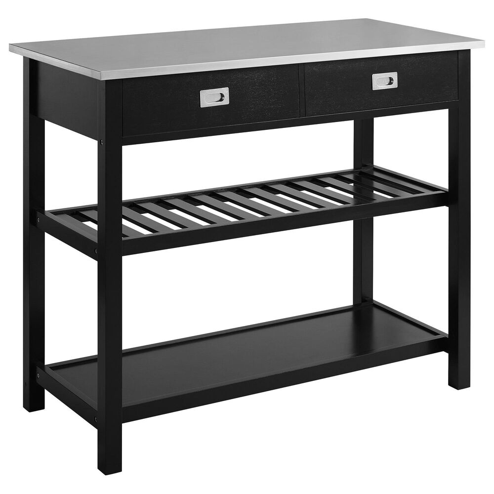 Crosley Furniture Chloe Kitchen Island/Cart in Black Nebraska Furniture Mart