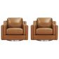Hydeline Bella Swivel Chair in Cognac Brown (Set of 2), , large