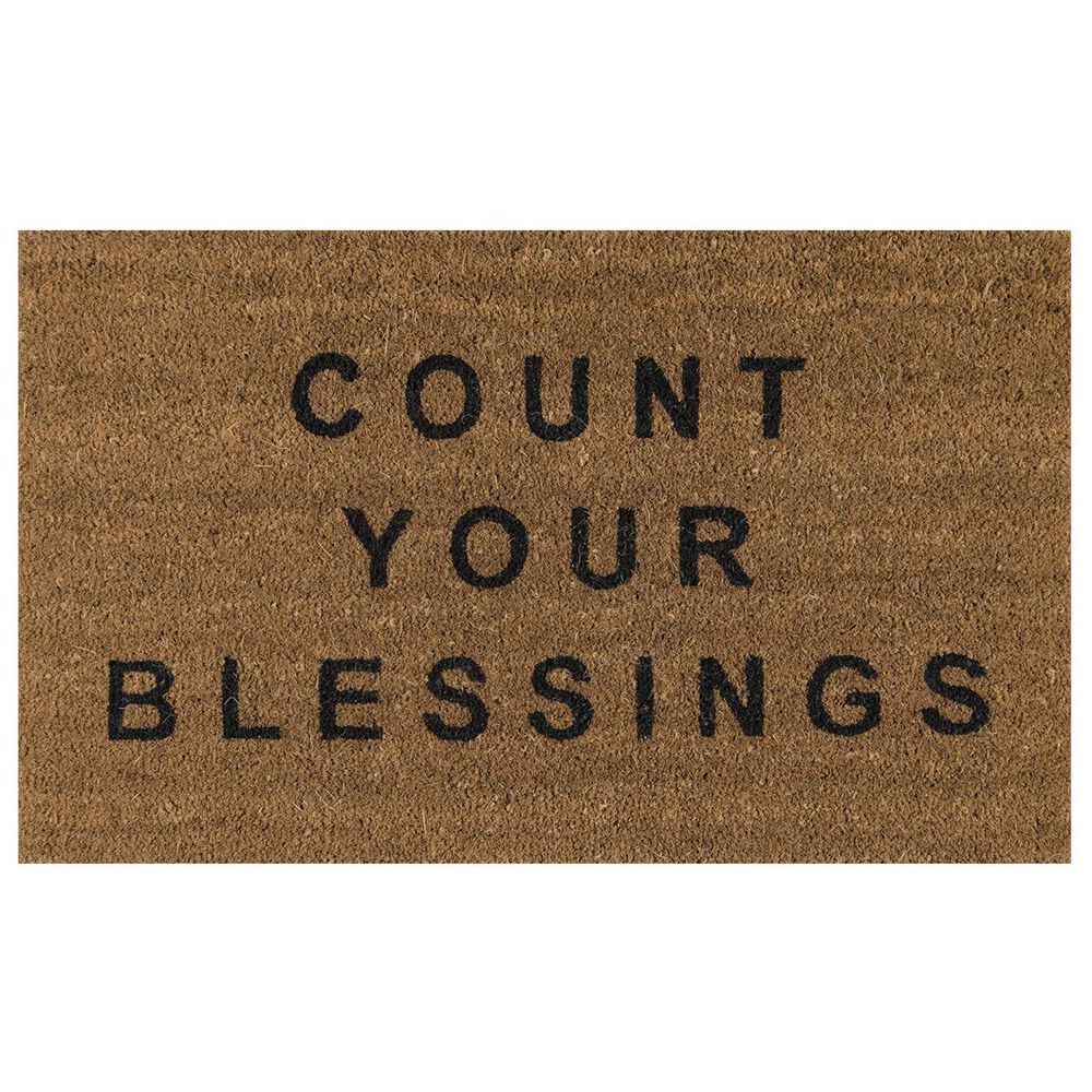 Novogratz Aloha Count ALO-5 1"6" x 2"6" Natural Door Mat, , large