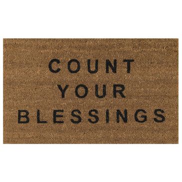 Novogratz Aloha Count ALO-5 1"6" x 2"6" Natural Door Mat, , large