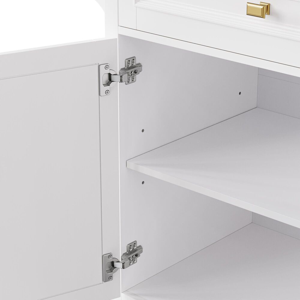 HOMLUX 52" Kitchen Island with Drop Leaf in White, , large