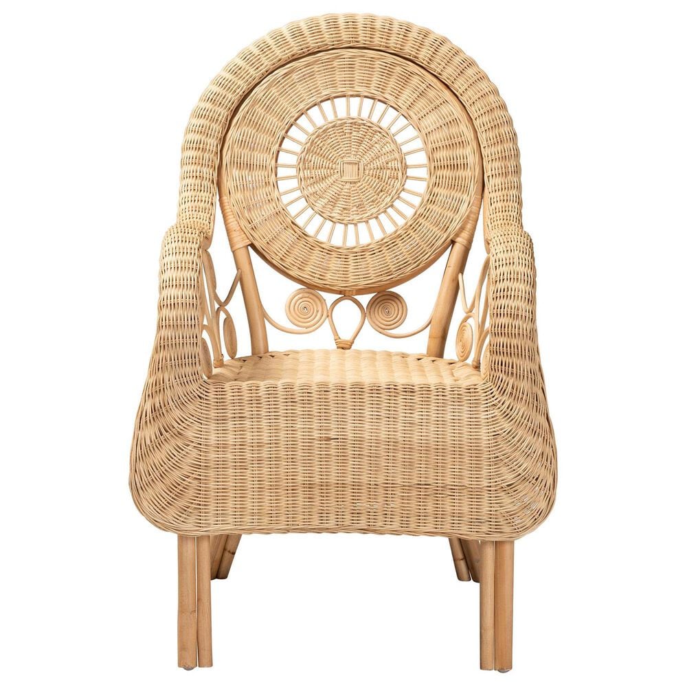 Baxton Studio Putri Rattan Arm Chair in Natural Brown, , large