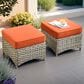 HOMLUX 2-Piece Outdoor Wicker Ottoman Set with Cushion in Coarse Textured Orange, , large