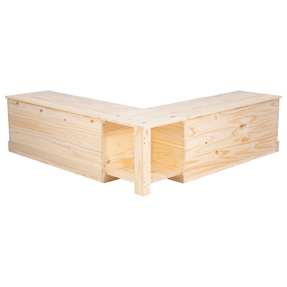 Linon Home Decor Tobin Backless Nook in Unfinished Natural, , large