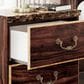 Ashley Glosmount 2-Drawer Nightstand in Glossy Reddish Brown and Gold, , large