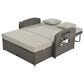 HOMLUX Wicker Rattan Double Chaise Lounge in Grey, , large