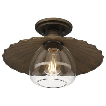 Golden Lighting Clemence 1-Light Flush Mount in Dark Rust, , large