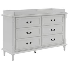 Delta Juliette 6 Drawer Dresser with Changing Top in Moonstruck Grey