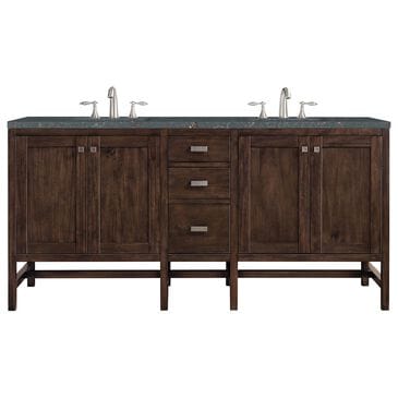 James Martin Vanities Addison 72" Double Bathroom Vanity in Mid-Century Acacia with 3 cm Parisien Bleu Quartz Top and Rectangular Sinks, , large