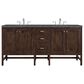 James Martin Vanities Addison 72" Double Bathroom Vanity in Mid-Century Acacia with 3 cm Parisien Bleu Quartz Top and Rectangular Sinks, , large