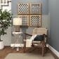 Maple and Jade Striped Paddle Accent End Table in Distressed White, Navy and Red, , large