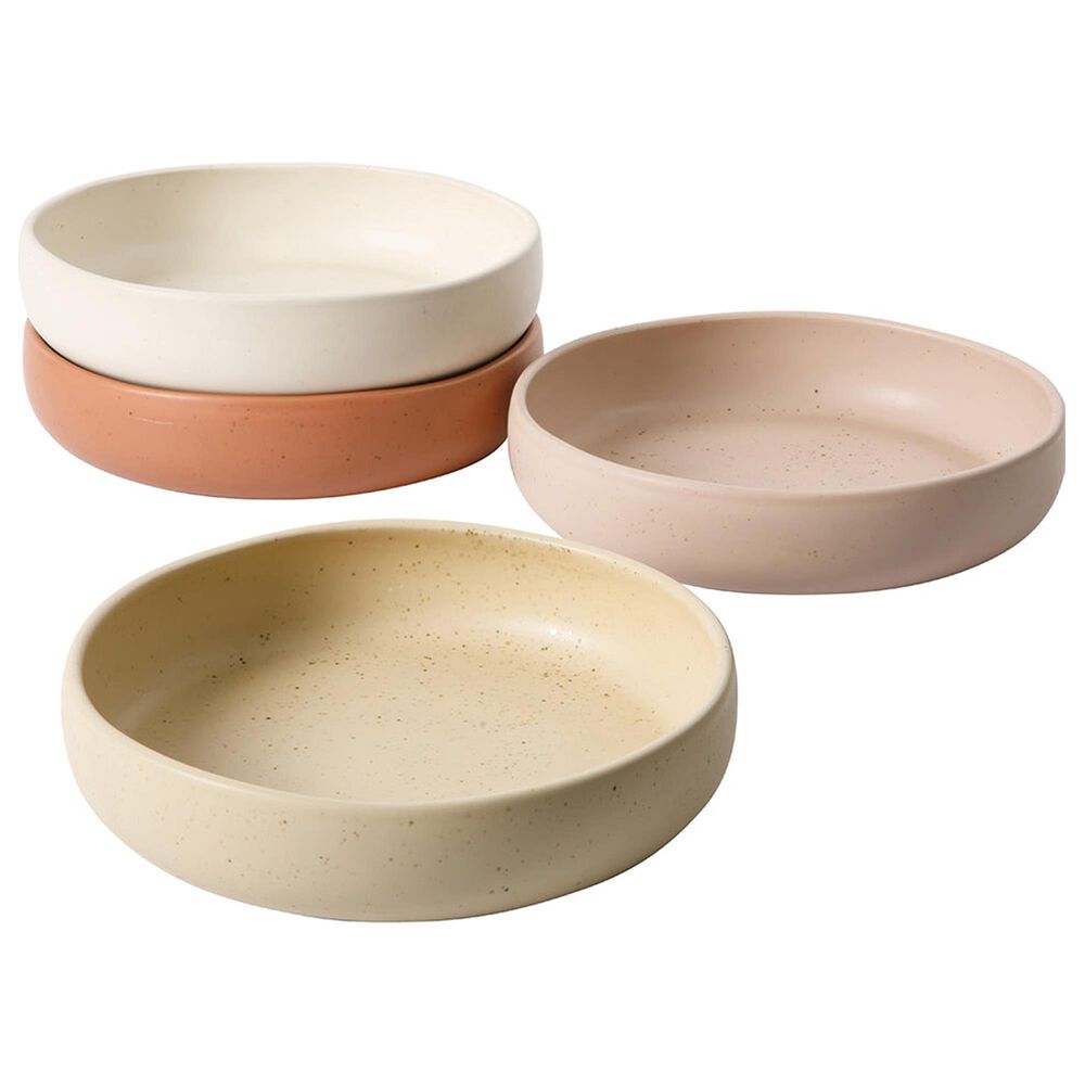 Gibson Home Corsica Clay 16-Piece Double Bowl Stoneware Reactive Glaze Dinnerware Set, , large