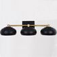 Vaxcel Belmont 3-Light Bathroom Vanity in Matte Black and Satin Brass, , large