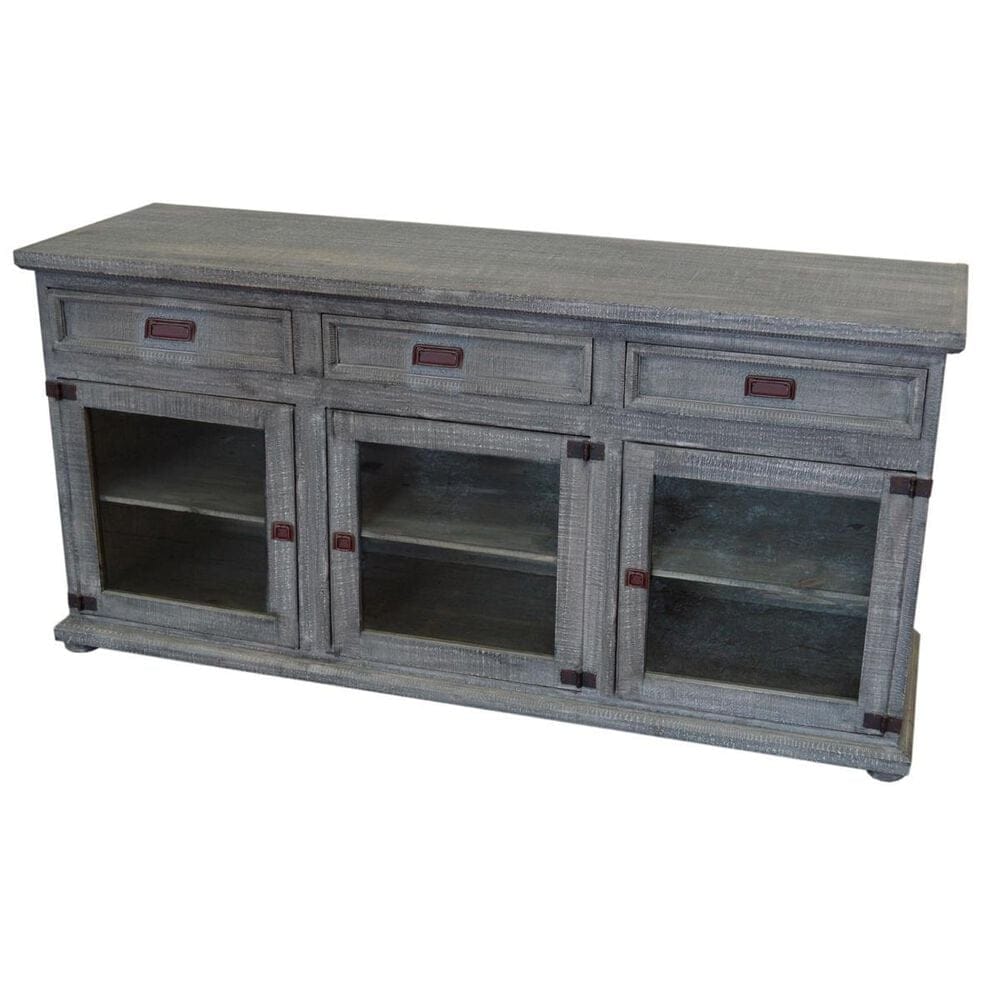 Santa Fe Rustic 3 Door Console in Gray Graphite, , large