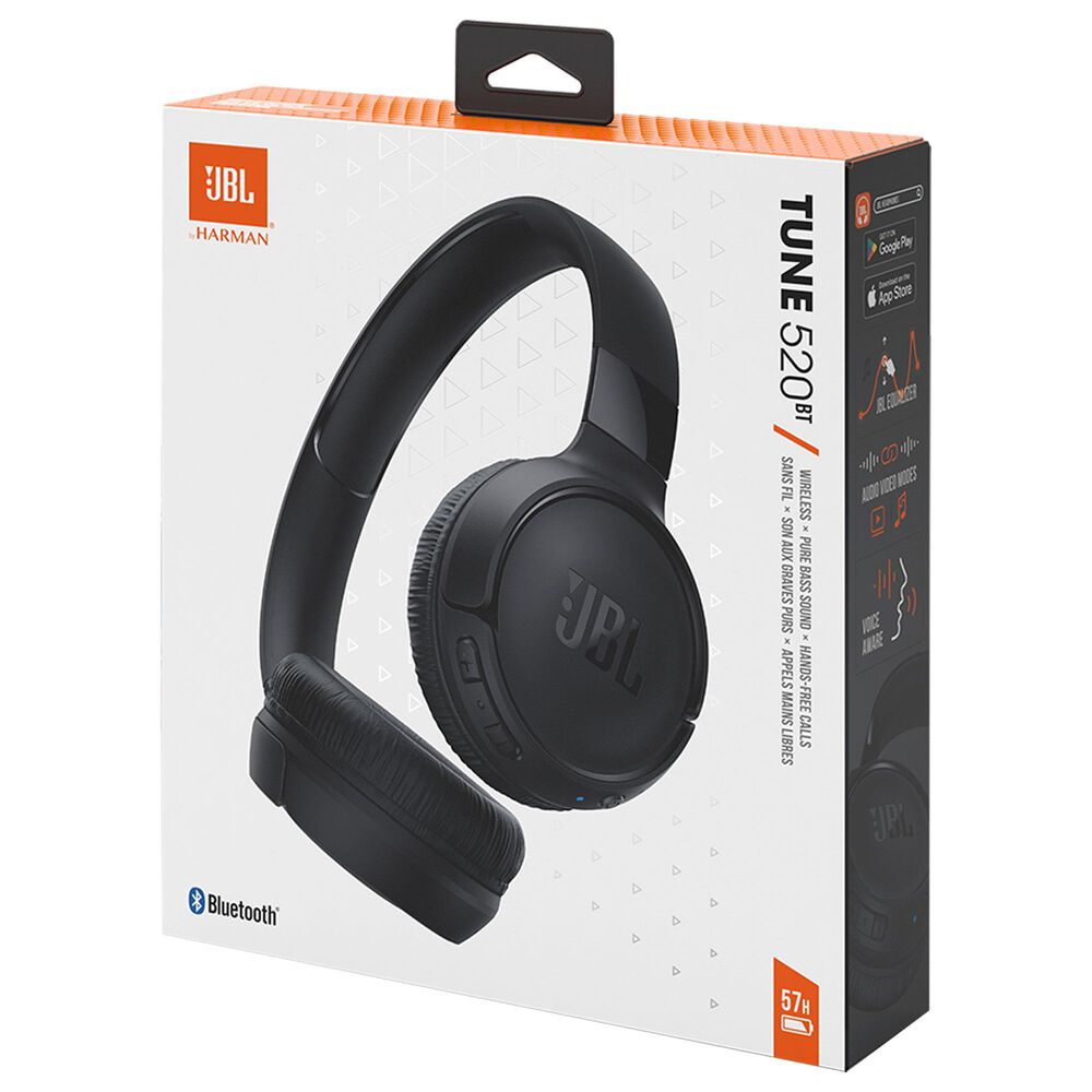 JBL Tune 520BT Wireless On-Ear Headphones in Black, , large