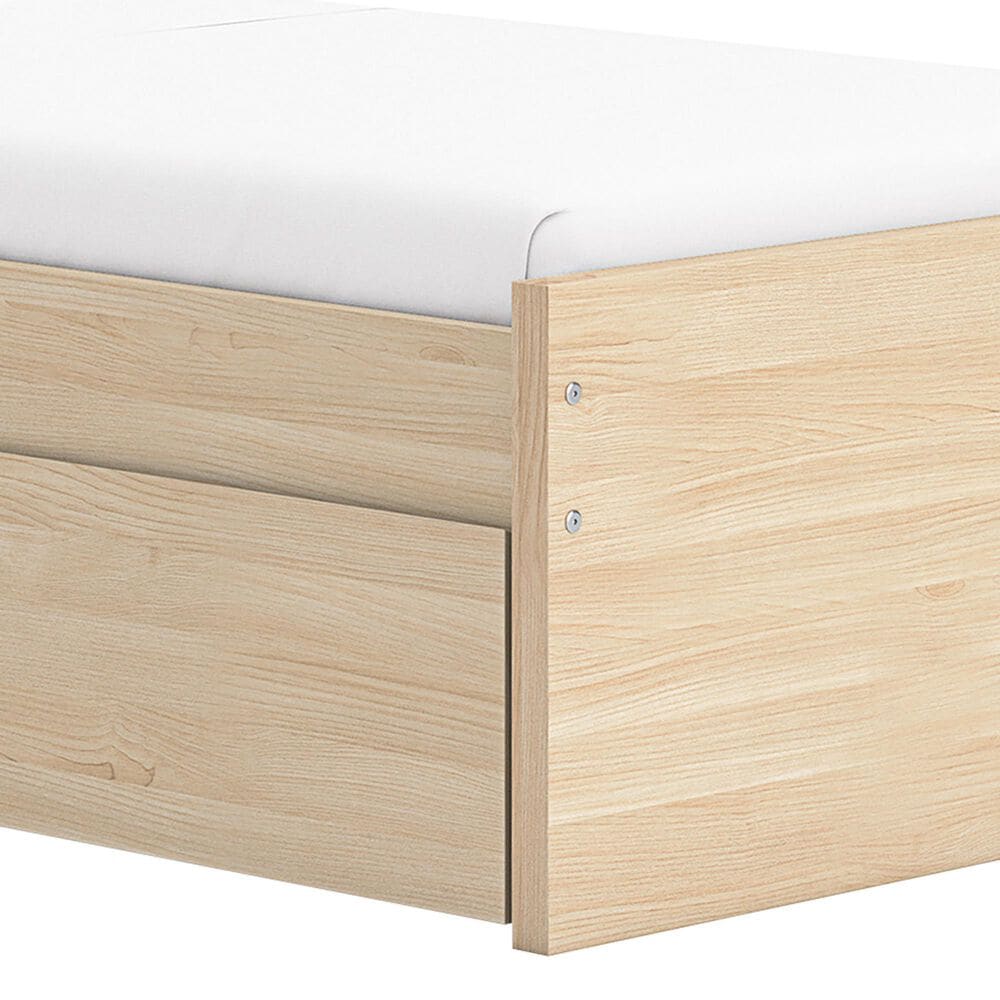 Ashley Onita Twin Panel Platform Bed with 1 Side Storage in Natural, , large