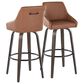 LumiSource Hannah Swivel Bar Stool with Camel Faux Leather Upholstery in Walnut and Black (Set of 2), , large