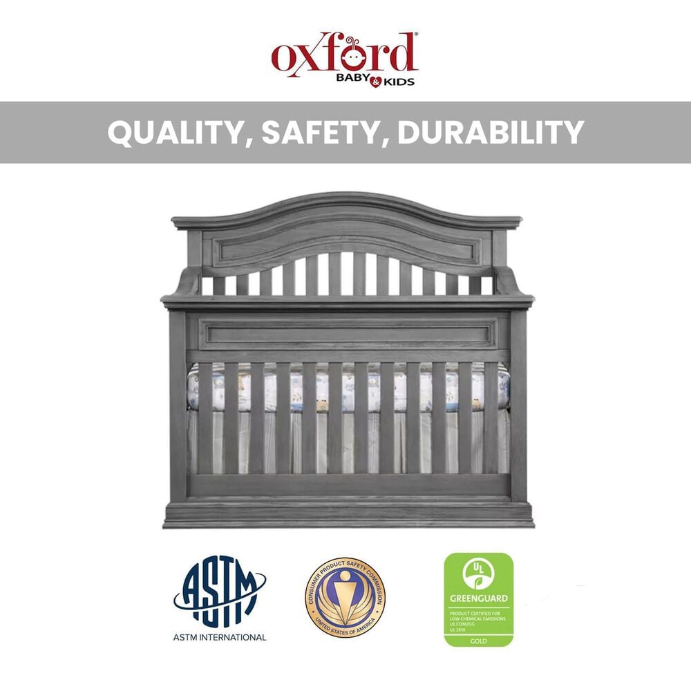 Oxford Baby Glenbrook 4-in-1 Convertible Crib in Graphite Gray, , large