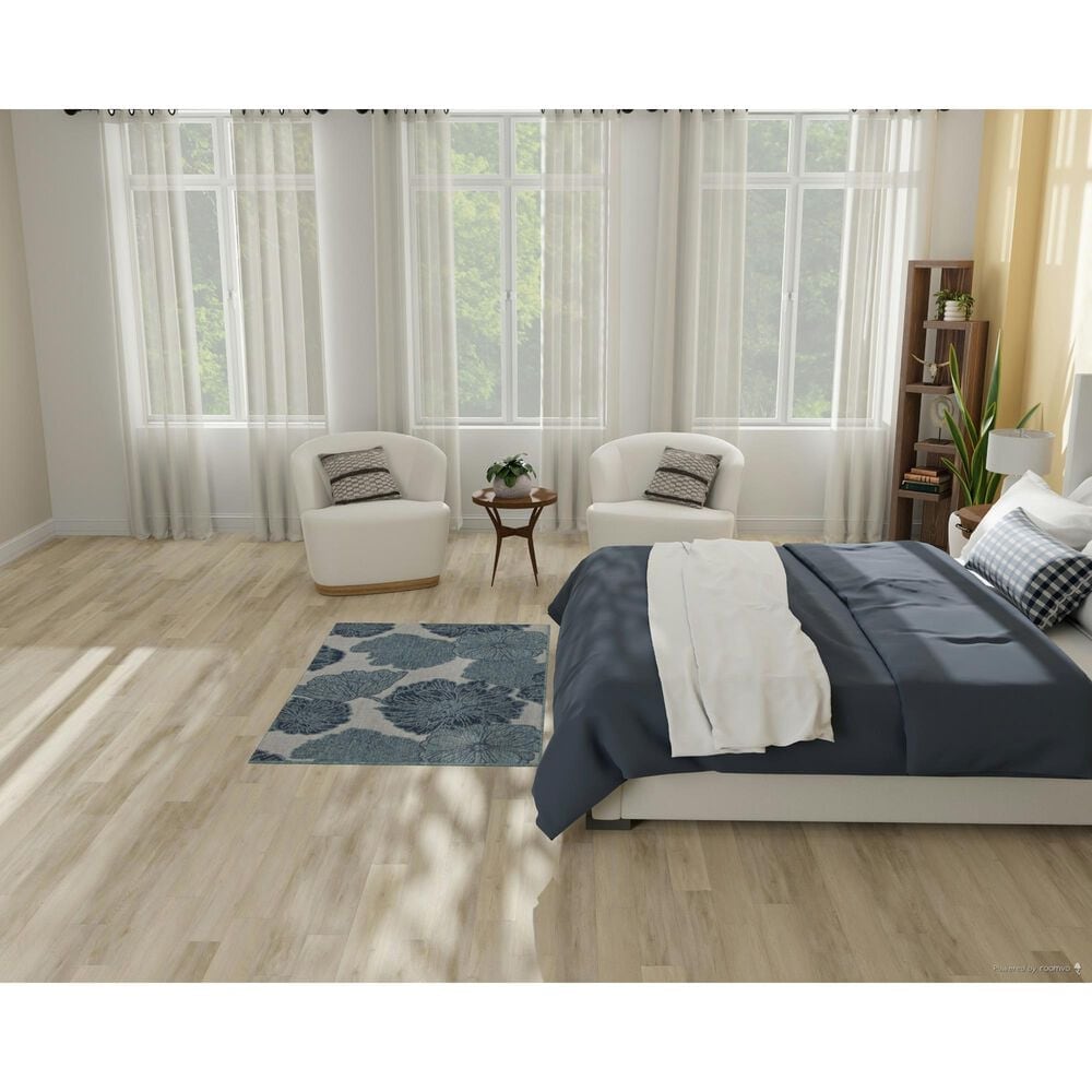 Nourison Garden Oasis Floral Blue 3&#39; x 5&#39; Indoor/Outdoor Area Rug, , large
