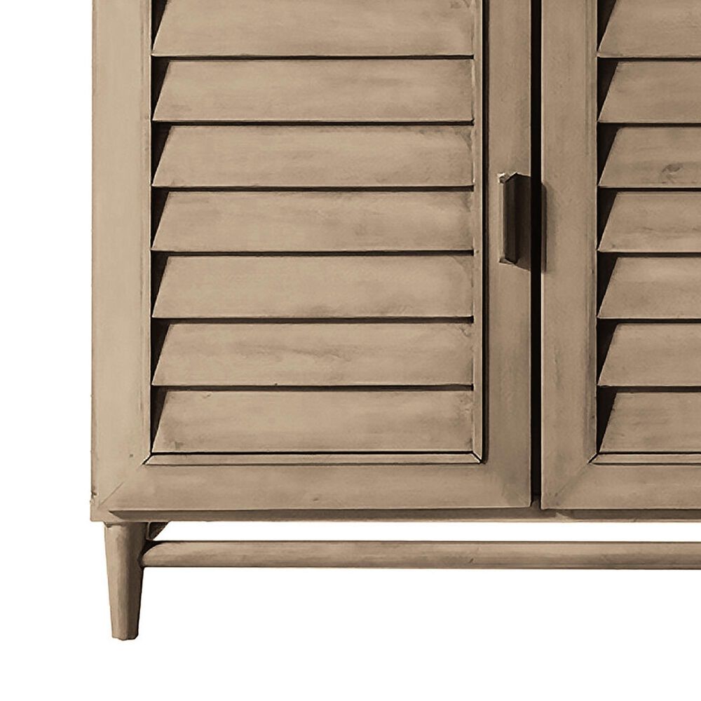 James Martin Vanities Portland 60&quot; Single Bathroom Vanity in Whitewashed Walnut with 3 cm Victorian Silver Quartz Top and Rectangular Sink, , large